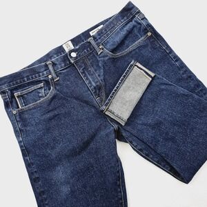 Hiroshi Kato Mens 38W Jeans Scissors Slim Tapered Raw Stretch Selvedge Denim